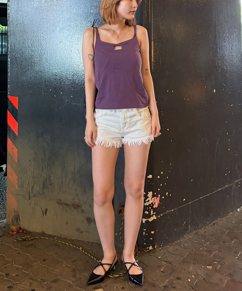 Oriens JOURNAL STANDARD(オリエンス ジャーナルスタンダード)の「フリンジショートパンツ(デニムパンツ・レディース・ホワイト/ブルー・36/38)」の7枚目の写真