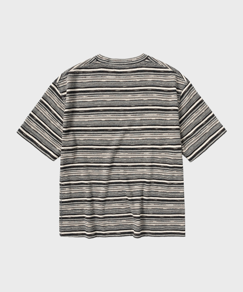 NONBLANK（ノンブランク）の「ニティッドストライプHS Tシャツ（Tシャツ/カットソー・メンズ・グレー・MEDIUM/LARGE/X-LARGE）」の2枚目の写真