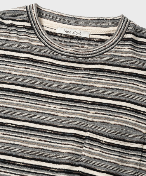 NONBLANK（ノンブランク）の「ニティッドストライプHS Tシャツ（Tシャツ/カットソー・メンズ・グレー・MEDIUM/LARGE/X-LARGE）」の3枚目の写真