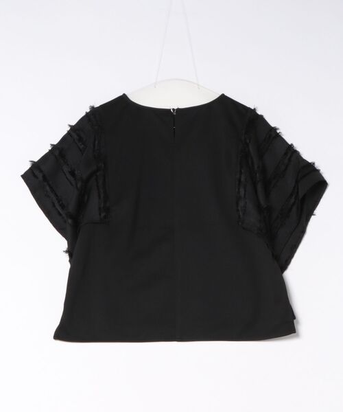 Jines(ジネス)の「フリンジストライプトップス(Tシャツ/カットソー・レディース・オフホワイト/ブラック・38)」の3枚目の写真