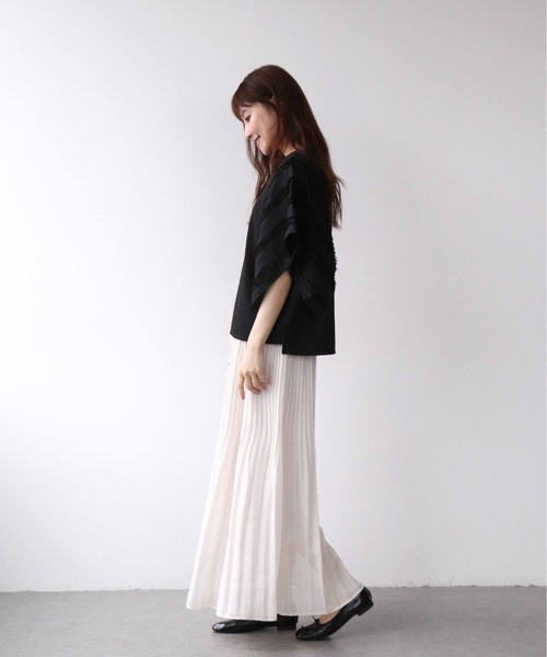 Jines(ジネス)の「フリンジストライプトップス(Tシャツ/カットソー・レディース・オフホワイト/ブラック・38)」の10枚目の写真