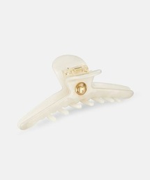 METROCITY（メトロシティ）の「ロゴチャーム付き マーブル調ヘアクリップ - ホワイト（バレッタ/ヘアクリップ）」