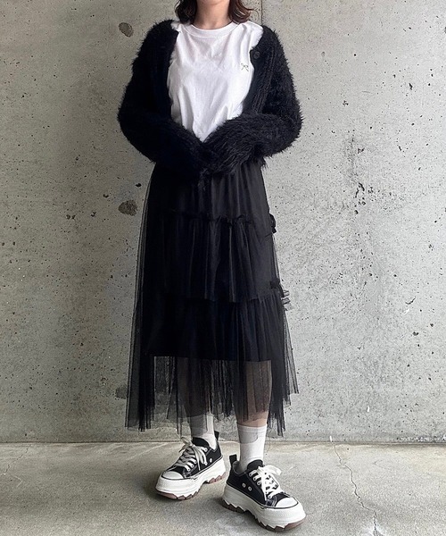 tunee(チュニー)の「ガーリーリボンワンポイントロンT/長袖Tシャツ(hsyd)(Tシャツ/カットソー・レディース・ホワイト・SMALL/MEDIUM/LARGE)」の12枚目の写真
