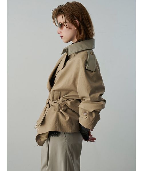 Henon.（ヘノン）の「ショートトレンチコート（トレンチコート・レディース・ベージュ/カーキ・F）」の10枚目の写真