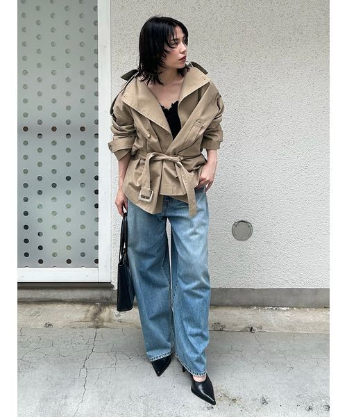Henon.（ヘノン）の「ショートトレンチコート（トレンチコート・レディース・ベージュ/カーキ・F）」の3枚目の写真