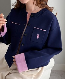 U.S. POLO ASSN.（ユーエスポロアッスン）の「RANAN solleim別注【U.S.POLO ASSN.】Wフェイスバイカラーカーディガン（カーディガン/ボレロ）」