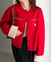 U.S. POLO ASSN.（ユーエスポロアッスン）の「RANAN solleim別注【U.S.POLO ASSN.】Wフェイスバイカラーカーディガン（カーディガン/ボレロ）」