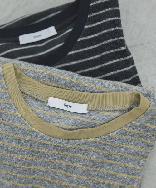 feepur(フェピュール)の「パイルボーダーTee(Tシャツ/カットソー・レディース・チャコールグレー/グレー・MEDIUM)」の10枚目の写真