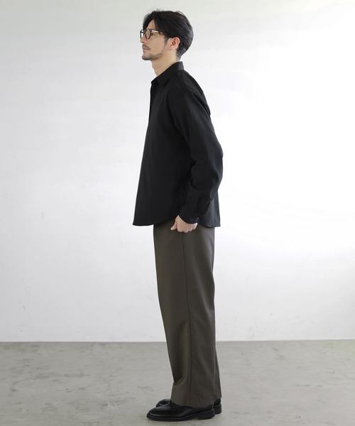 SPU(スプ)の「【防シワ】キーネック長袖プルオーバーシャツ(シャツ/ブラウス・メンズ・グレー/ホワイト/ブラック/ネイビー/チャコール・S/XL/M/L)」の19枚目の写真