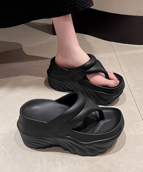 Miniministore(ミニミニストア)の「厚底トングサンダルレディース軽量美脚夏靴(サンダル・レディース・ベージュ/ブラック/ホワイト・L/S/M)」の5枚目の写真