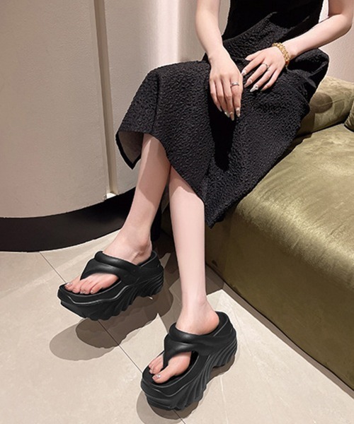 Miniministore(ミニミニストア)の「厚底トングサンダルレディース軽量美脚夏靴(サンダル・レディース・ベージュ/ブラック/ホワイト・L/S/M)」の7枚目の写真