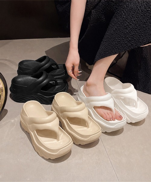 Miniministore(ミニミニストア)の「厚底トングサンダルレディース軽量美脚夏靴(サンダル・レディース・ベージュ/ブラック/ホワイト・L/S/M)」の18枚目の写真