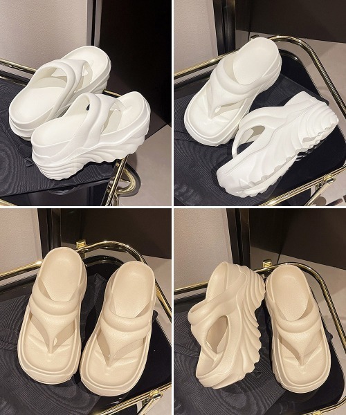Miniministore(ミニミニストア)の「厚底トングサンダルレディース軽量美脚夏靴(サンダル・レディース・ベージュ/ブラック/ホワイト・L/S/M)」の21枚目の写真