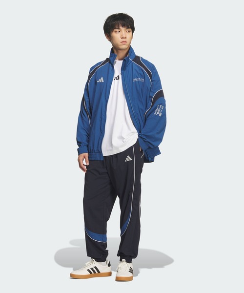 adidas(アディダス)の「ブランドラブ ルーズフィット ライトウーブン フルレングス エラスティックカフ パンツ / アディダス adidas(スウェットパンツ・メンズ・ブルー・LARGE/SMALL/MEDIUM/X-LARGE)」の3枚目の写真