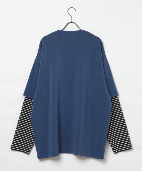 GEORGE'S(ジョージズ)の「レイヤードボーダーロンT(Tシャツ/カットソー・メンズ・グレー系その他/ブルー系その他・MEDIUM/LARGE)」の3枚目の写真