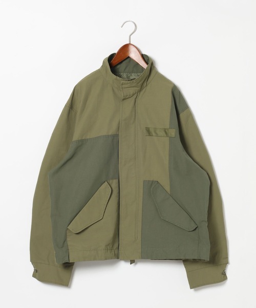 niko and...(ニコアンド)の「【ANDSEWN (アンドソーン)】パッチワークアーミージャケット(ミリタリージャケット・メンズ・カーキ/ブラック・MEDIUM/LARGE)」の20枚目の写真