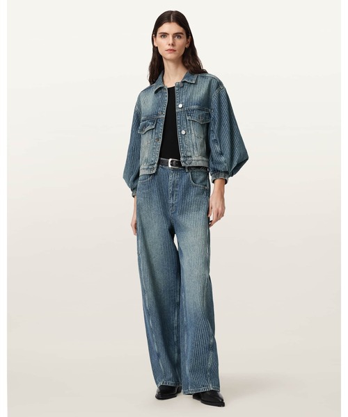 ALLSAINTS(オールセインツ)の「LUCA STRIPED CROPPED JACKET | LUCA ストライプ クロップド ジャケット(デニムジャケット・レディース・ブルー系その他・8/4/6)」の4枚目の写真