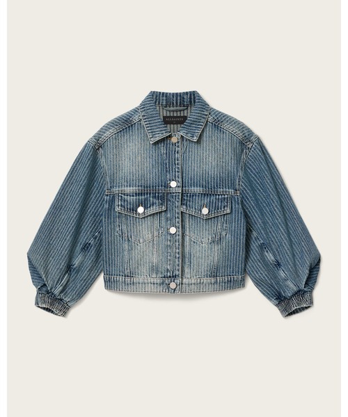 ALLSAINTS(オールセインツ)の「LUCA STRIPED CROPPED JACKET | LUCA ストライプ クロップド ジャケット(デニムジャケット・レディース・ブルー系その他・8/4/6)」の7枚目の写真