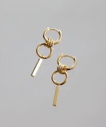 2WAYバー付ダブルフープピアス