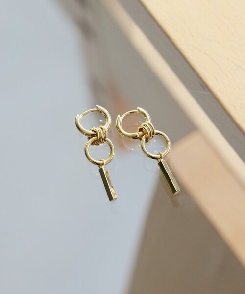 ear PAPILLONNER(イアパピヨネ)の「2WAYバー付ダブルフープピアス(ピアス(両耳用)・レディース・シルバー/ゴールド・FREE)」の11枚目の写真