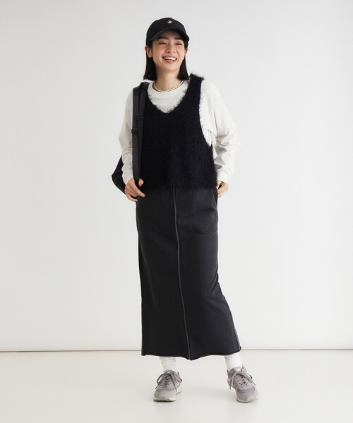 HONEYSUCKLE ROSE(ハニーサックルローズ)の「シャギーヤーン2WAYビスチェ(ベスト・レディース・ボルドー/アイボリー/ブラック・04/05)」の13枚目の写真