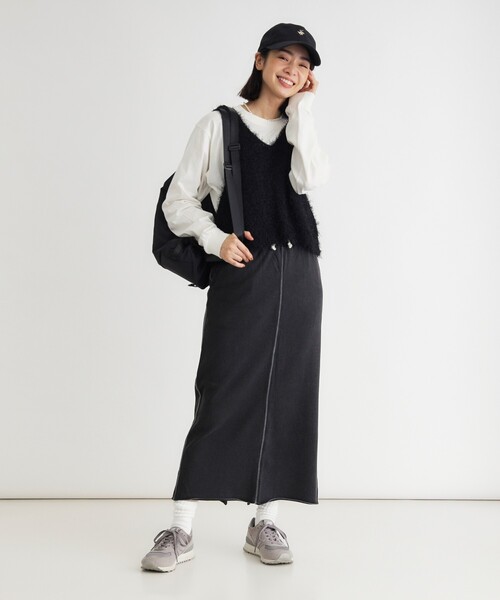 HONEYSUCKLE ROSE(ハニーサックルローズ)の「シャギーヤーン2WAYビスチェ(ベスト・レディース・ボルドー/アイボリー/ブラック・04/05)」の14枚目の写真