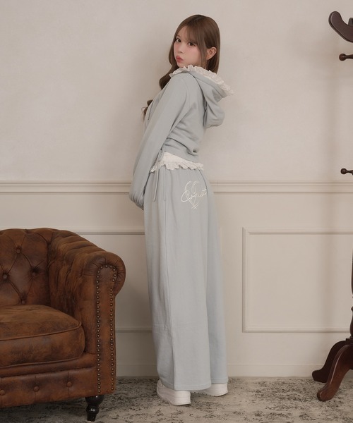 apres jour（アプレジュール）の「【セット着用可能】レースレイヤード風スウェットパンツ（スウェットパンツ・レディース・ピンク/グレー/ブラック/ライトブルー・X-LARGE/フリー）」の19枚目の写真