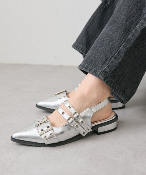 w closet(ダブルクローゼット)の「ポインテッドトゥパンプス(パンプス・レディース・レッド/シルバー/ブラック・MEDIUM/LARGE)」の6枚目の写真
