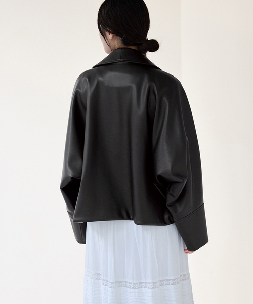 IENA（イエナ）の「VACHEMENT/ヴァシュモン ECO LEATHER BZ ブルゾン VN-13A-409（ライダースジャケット・レディース・ブラック・FREE）」の7枚目の写真