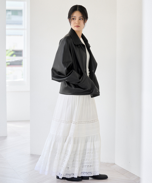 IENA（イエナ）の「VACHEMENT/ヴァシュモン ECO LEATHER BZ ブルゾン VN-13A-409（ライダースジャケット・レディース・ブラック・FREE）」の9枚目の写真