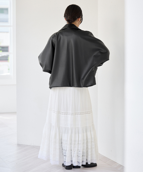 IENA（イエナ）の「VACHEMENT/ヴァシュモン ECO LEATHER BZ ブルゾン VN-13A-409（ライダースジャケット・レディース・ブラック・FREE）」の10枚目の写真