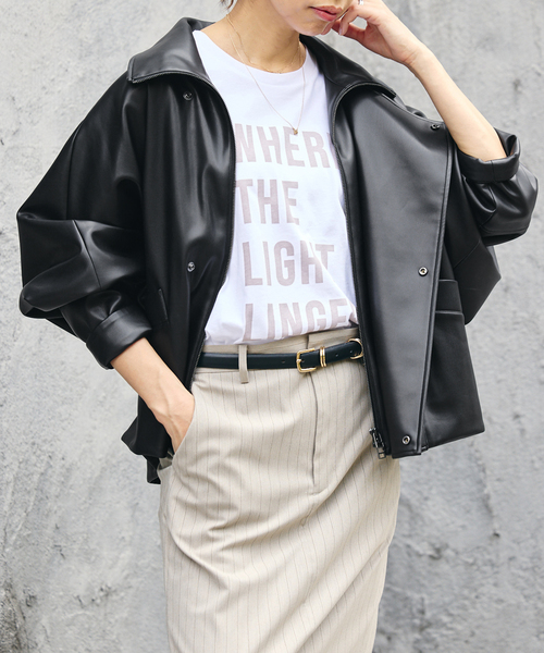 IENA（イエナ）の「VACHEMENT/ヴァシュモン ECO LEATHER BZ ブルゾン VN-13A-409（ライダースジャケット・レディース・ブラック・FREE）」の11枚目の写真