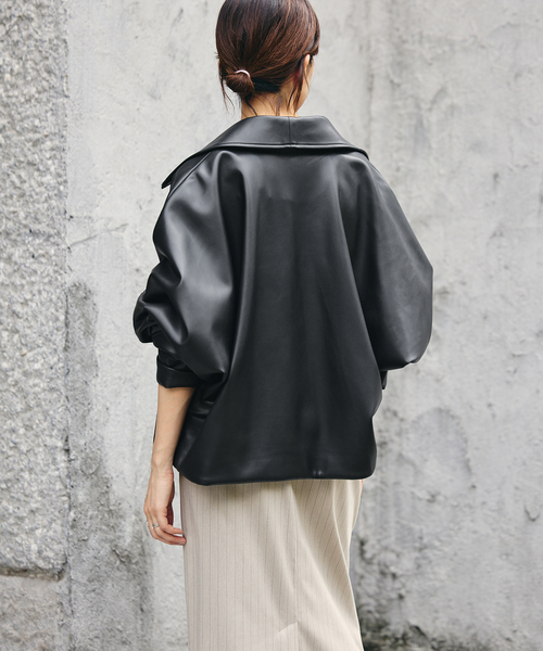 IENA（イエナ）の「VACHEMENT/ヴァシュモン ECO LEATHER BZ ブルゾン VN-13A-409（ライダースジャケット・レディース・ブラック・FREE）」の14枚目の写真