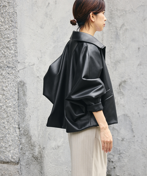 IENA（イエナ）の「VACHEMENT/ヴァシュモン ECO LEATHER BZ ブルゾン VN-13A-409（ライダースジャケット・レディース・ブラック・FREE）」の15枚目の写真