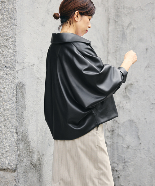 IENA（イエナ）の「VACHEMENT/ヴァシュモン ECO LEATHER BZ ブルゾン VN-13A-409（ライダースジャケット・レディース・ブラック・FREE）」の16枚目の写真