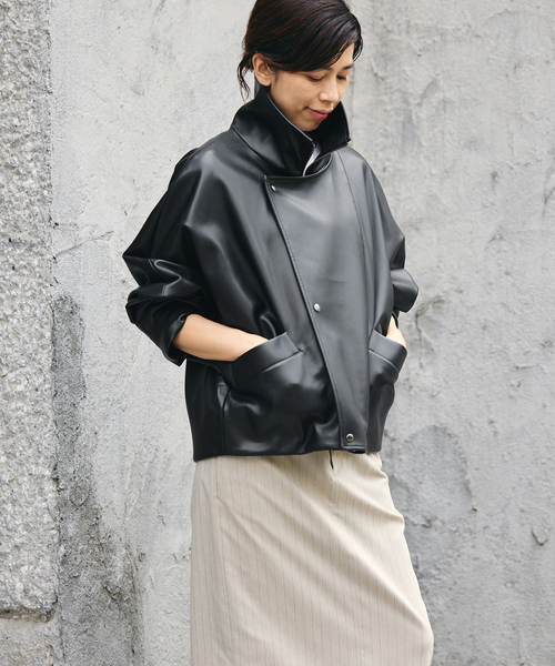 IENA（イエナ）の「VACHEMENT/ヴァシュモン ECO LEATHER BZ ブルゾン VN-13A-409（ライダースジャケット・レディース・ブラック・FREE）」の18枚目の写真