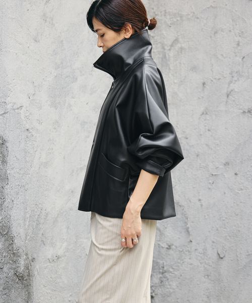 IENA（イエナ）の「VACHEMENT/ヴァシュモン ECO LEATHER BZ ブルゾン VN-13A-409（ライダースジャケット・レディース・ブラック・FREE）」の19枚目の写真