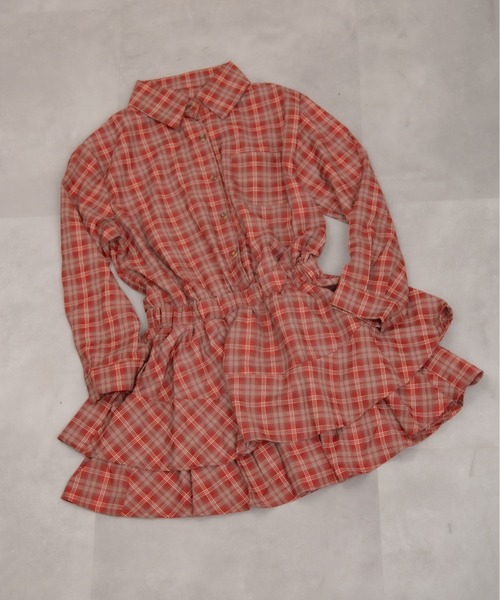 Chiina(チーナ)の「【Chiina】チェック柄プリーツミニシャツワンピース(Tシャツ/カットソー・レディース・イエロー/レッド/ネイビー・FREE)」の21枚目の写真
