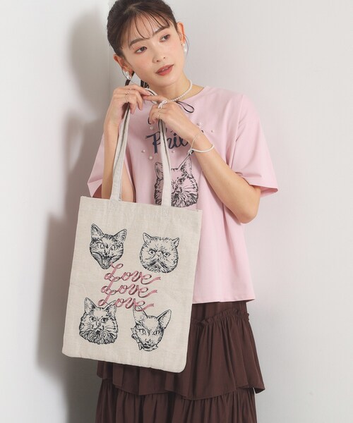 ITS'DEMO(イッツデモ)の「<Philly chocolateコラボ>ジャガードサブバッグ(トートバッグ・レディース・アイボリー系/サックスブルー系/ワイン系・00)」の6枚目の写真