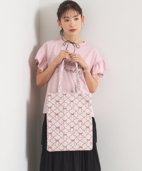 ITS'DEMO(イッツデモ)の「<Philly chocolateコラボ>ジャガードサブバッグ(トートバッグ・レディース・アイボリー系/サックスブルー系/ワイン系・00)」の8枚目の写真