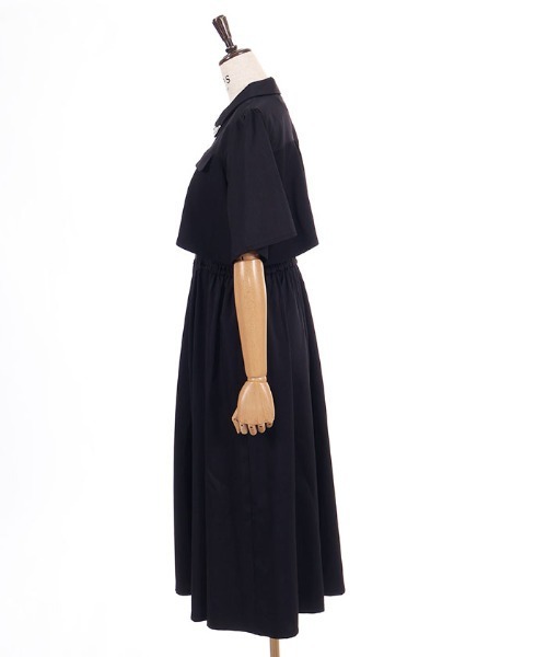 axes femme(アクシーズファム)の「ジップ×異素材ワンピース(ワンピース・レディース・ネイビー/ブラック・FREE)」の14枚目の写真