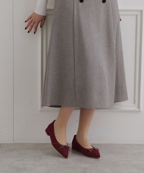 ESPERANZA(エスペランサ)の「リボン付きフラットパンプス(パンプス・レディース・ブラック系8/ワイン系4/ブラック系2・24.5cm/23.0cm/22.5cm/24.0cm/23.5cm)」の8枚目の写真