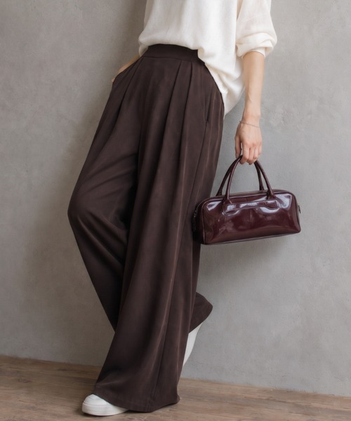 ap retro(アプレトロ)の「2タック とろみジョーゼットワイドパンツ(スラックス・レディース・ネイビー/ブラック/ブラウン/ブラック系その他・MEDIUM/LARGE)」の22枚目の写真