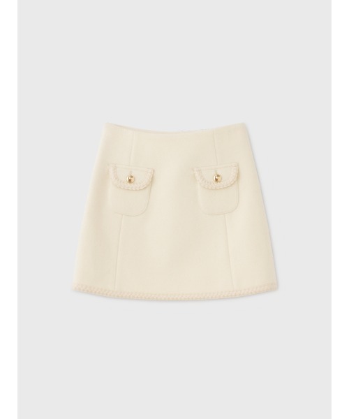 EIMY ISTOIRE(エイミーイストワール)の「EM GOLD BUTTON WOOL MINI SKIRT(スカート・レディース・グレー/キャメル/ブラック/アイボリー・38/36/34)」の13枚目の写真