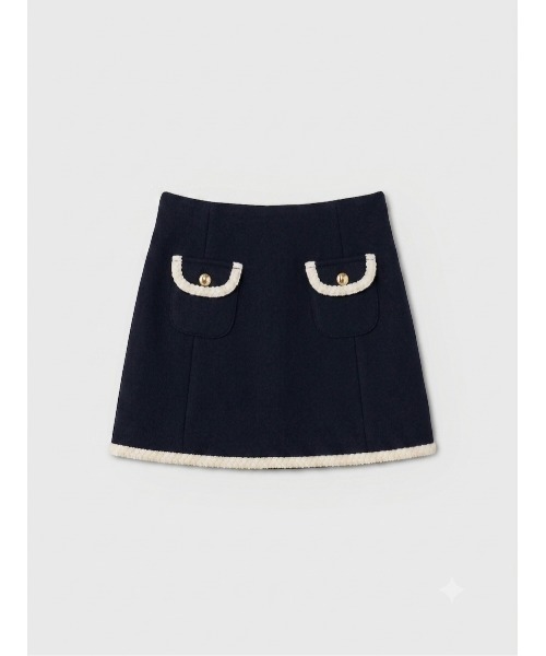 EIMY ISTOIRE(エイミーイストワール)の「EM GOLD BUTTON WOOL MINI SKIRT(スカート・レディース・グレー/キャメル/ブラック/アイボリー・38/36/34)」の11枚目の写真