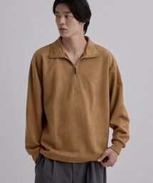 ブラッシュポンチハーフジップカットソー