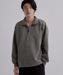 ブラッシュポンチハーフジップカットソー