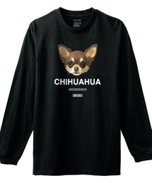 Moftique（モフティック） 長袖Tシャツ チワワ 犬 ドッグ ペット アニマル プリント 袖リブ ロンT トップス レディース