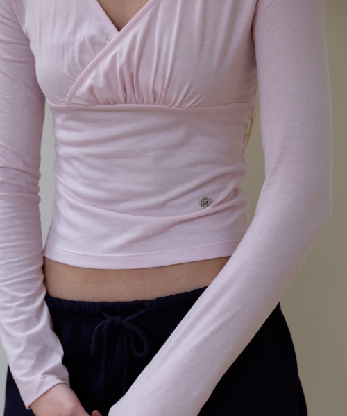 ROSEFRANTZ（ロゼフランツ）の「Wrap V-neck Long Sleeve [Pink]（Tシャツ/カットソー・レディース・PINK・OS）」の5枚目の写真