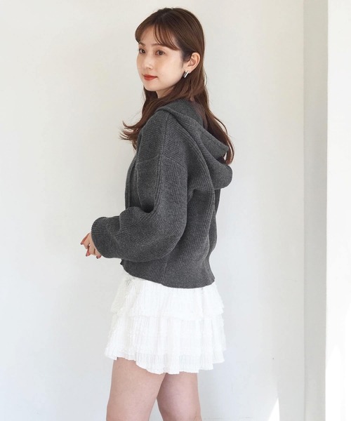 tiptop(ティップトップ)の「【ZOZO限定アイテム】プレート付きダブルジップニットパーカー(パーカー・レディース・チャコールグレー/グレー/アイボリー・FREE)」の20枚目の写真